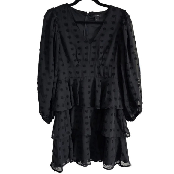 Halogen Dot Tiered Ruffle Long Sleeve Dress - Picture 3 of 10